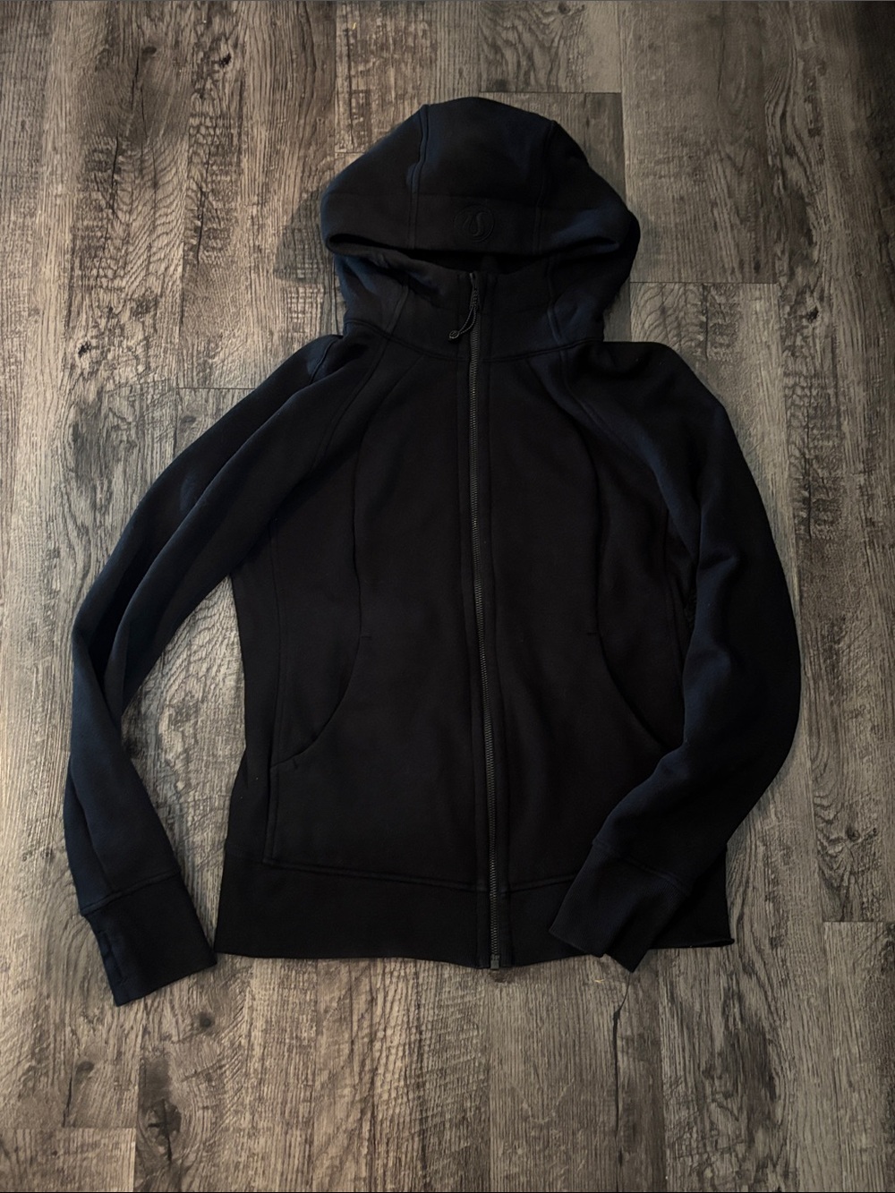 Lululemon Full Zip Scuba Hooded Sweatshirt - Full Length - Black - Size 10